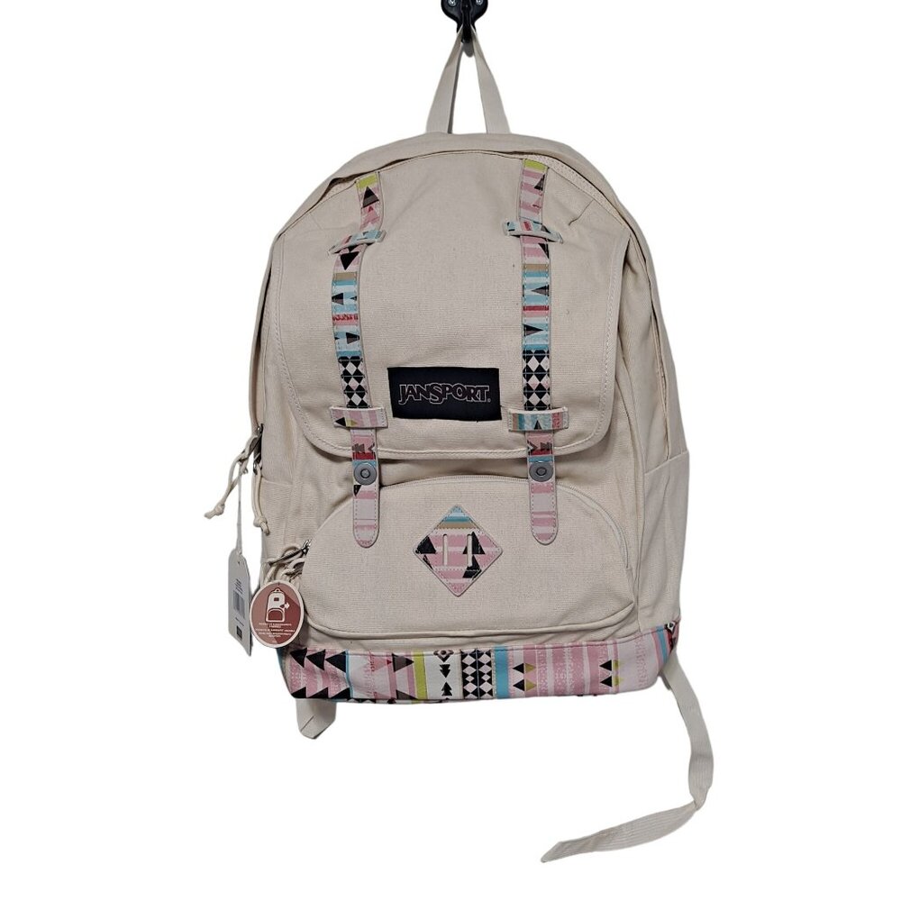 Jansport Backpack Laptop Pockets Bag Travel School Playful Stripes Full Size NEW